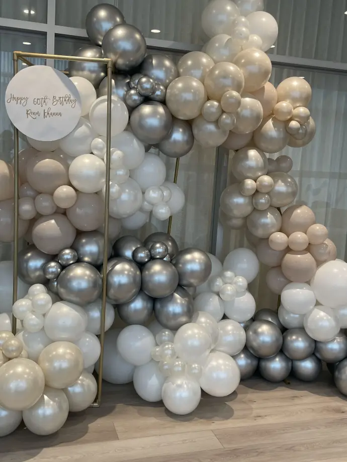Birthday balloon decor setup in Brampton by Crest Balloons